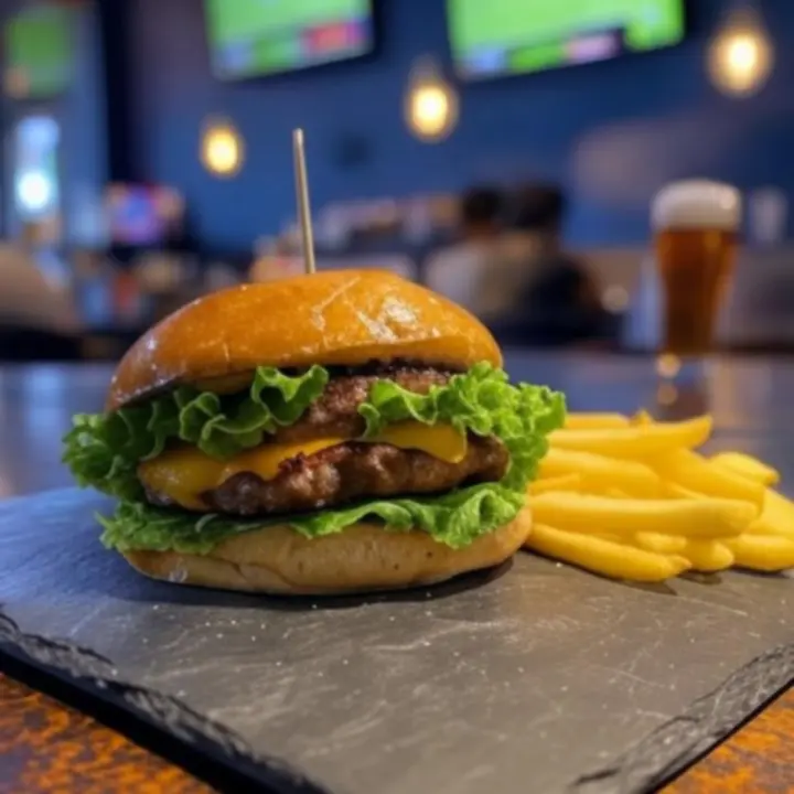 Gourmetowe burgery i przekąski serwowane podczas transmisji