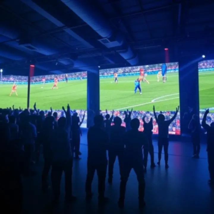 Ekrany HD podczas transmisji meczu w FirstLuxx