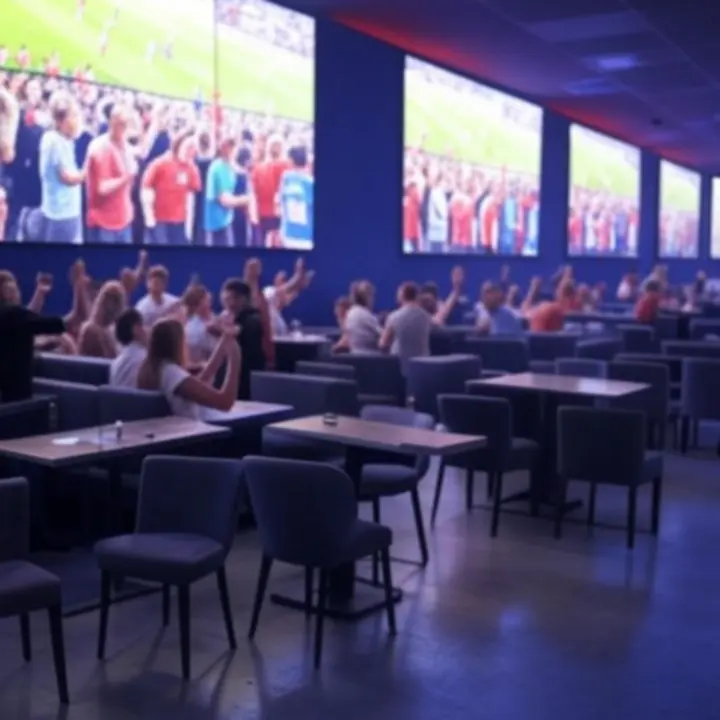 Wnętrze FirstLuxx z wysokiej klasy wyświetlaczami LED i atmosferą stadionu